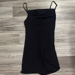 Vintage Pia Elegant Black Spaghetti Strap Dress